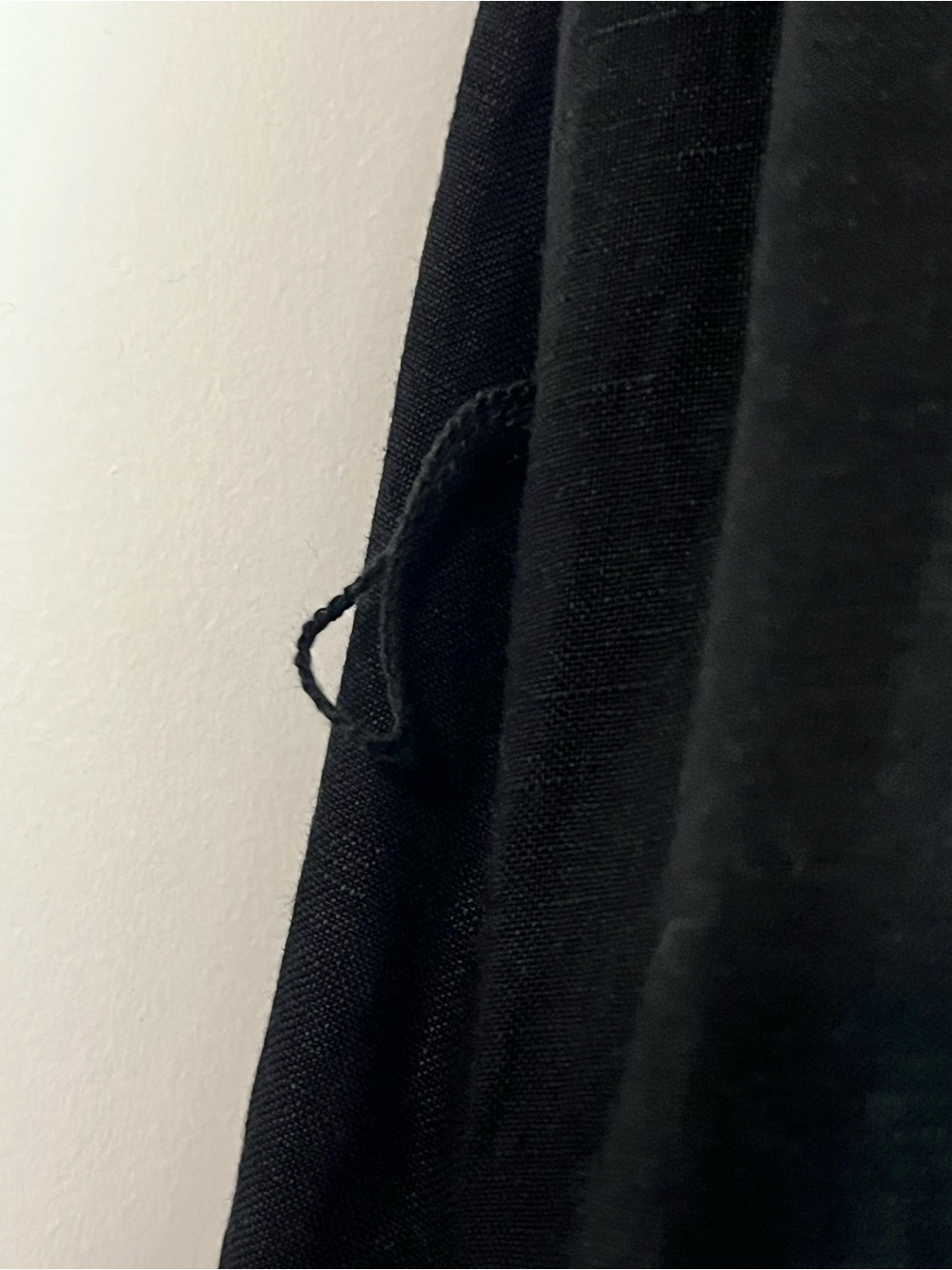 LOFT Black Linen Blend Cropped Wide Leg Culotte Jumpsuit Pockets Relaxed Fit XL - Picture 8 of 15